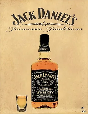 Jack Daniels Whiskey Vintage Poster Bar Quality Wall Art  Choose Your Size • $12.90