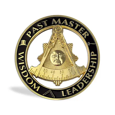 Freemasonry Past Master Auto Car Emblem W/ Sticker Gold Finish • $9.59