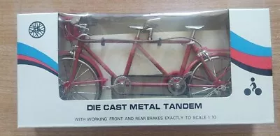 Vintage Die Cast Metal Tandem Bicycle Red 1:10 Scale • $24.99