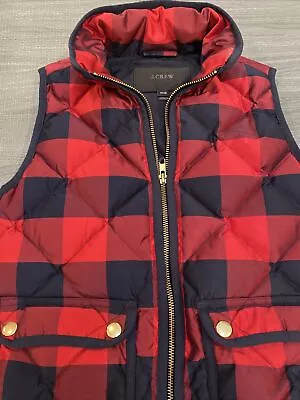 J Crew Vest Puffer Quilted Red Blue Womens Polyester Down Zip Posh XXS Girls • $22.99