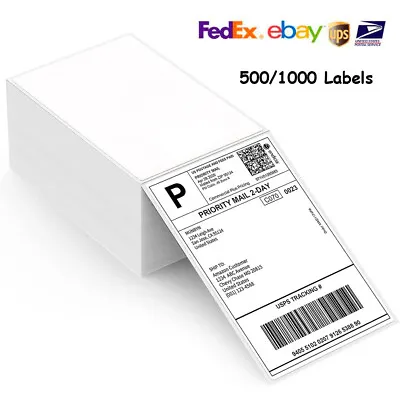 500/1000 Fanfold 4x6 Direct Thermal Shipping Labels For Zebra & Rollo Printer • $12.98