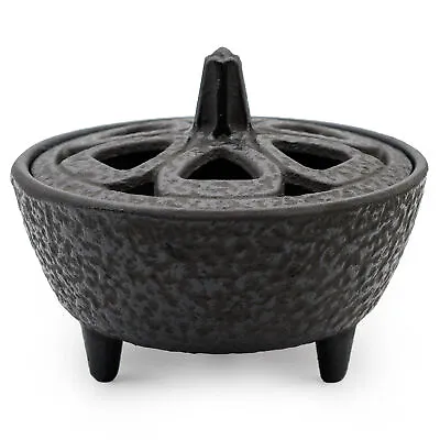 Cast Iron Traditional Lotus Shape Joss Sticks Incense Stick Holder Buddhist Zen • £12.95