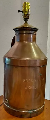 Farmhouse Vintage 8QT Copper Dairy Cream Milk Can Jug Lamp Fremont DY Exeter NH  • $185