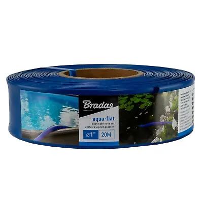 20m Flexible Flat Hose 1  Lay Flat Pipe Water Delivery Pond Pool Drainage • £12.99