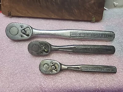 Vintage Craftsman USA  3-Piece Ratchet Set 1/4  + 3/8   + 1/2  -V- Series • $45