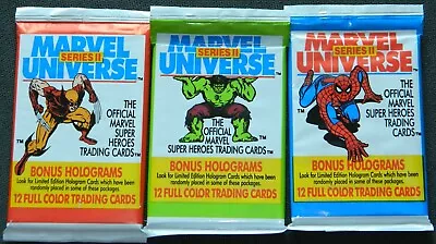 1991 IMPEL MARVEL UNIVERSE SERIES II 3 Packs 12 Cards Per Pack 36 Card Total • $29.99