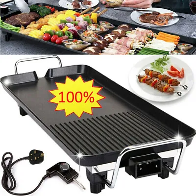 £32.10 • Buy New XXL Large Electric Teppanyaki Table Top Grill Griddle BBQ Barbecue Camping 