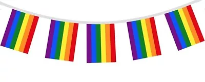 Rainbow 6 Colour Pride 10 Metre With 20 Flag PVC Bunting Pride Month/Events • £2.75