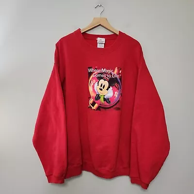 Vintage Disney Store Mickey Mouse Crewneck Sweatshirt Where Magic Comes To Life • $22.95