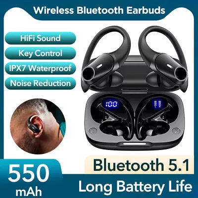 $39.99 • Buy Sweatproof Wireless Earbuds Bluetooth Earphones Headphones Sport Gym Earbuds LCD