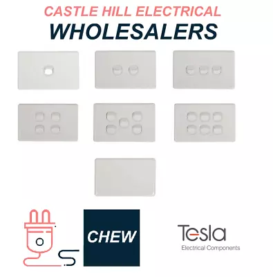 Tesla Classic Light Switches 1-6 Gang Blank Plate White • $3.50