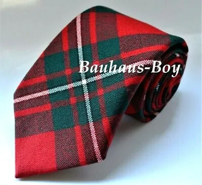 Neck Tie Tartan Macgregor Red Modern 100% Pure Wool Kilt Made In Scotland Mens • £18.99