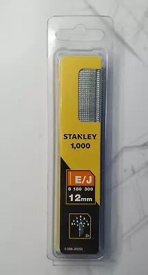 £8.50 • Buy Stanley E/J Brad Nails 12mm, 0-SWK-BN050, Pack Of 1000,8/180/300,Zn