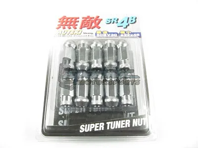 Muteki SR48 Extended Open Ended Wheel Tuner Lug Nuts Chrome Silver 12x1.5mm NEW • $66.92