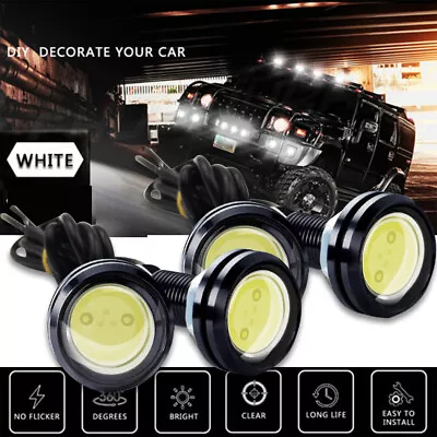 4x White 23mm Small LED Black DOME Motorcycle-Chopper-Bobber Turn Signal Light • $9.99