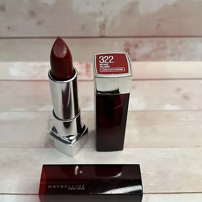 Maybelline Color Sensational Lipstick- Lip Makeup- Cream #322 WINE RUSH • $8.99