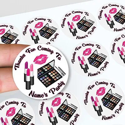 Personalised Make Up Pamper Thank You Party Stickers For Bags Sweet Cones • £3.49