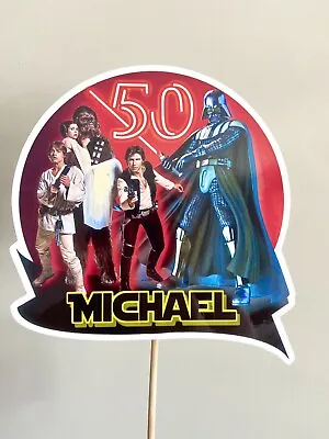 Star Wars Unofficial Personalised Birthday Cake Topper Handmade Gloss • £5.49