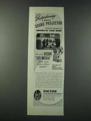 1947 Victor Lite-Weight 16mm Sound Motion Picture Projector Ad • $19.99