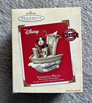 Hallmark Ornament Disney Mickey Mouse Steamboat Willie Sound & Motion Magic 2003 • $19.98