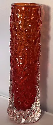 £25 • Buy Whitefriars Glass Vase 9729 - Geoffrey Baxter - Bark Texture Original Label