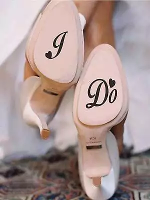 I DO Slogan Wall Sticker Shoe Sticker Black Decorative Decal For Wedding Home • $7.64