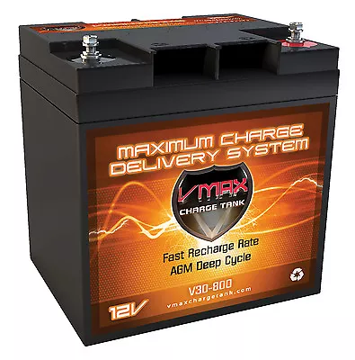 VMAX V30-800 12V 30AH AGM Dp Cyc Battery For MinnKota Endura 30lb Trolling Motor • $76.93