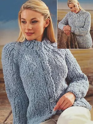 1194 Lady's Sweater & Cardigan 26-40  Chunky Vintage Knitting Pattern Reprint • £3.49