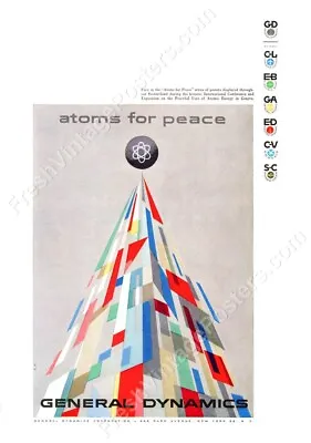 1950s Atoms For Peace General Dynamics Modern Erik Nitsche Art NEW Poster 18x24 • $21.25