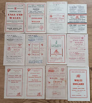 Wales Schools  Youth  Students Rugby Union Programmes 1946 - 1999 • £4.99