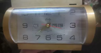 Vintage Bradley Electric Cordless Alarm Clock Cylinder Tube Shaped Month Day Dat • $23.99