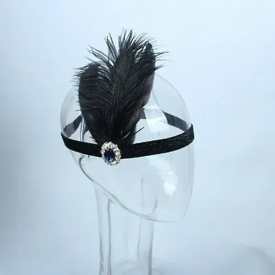 1920s Headpiece Feather Flapper Headband Great Gatsby Headdress Vintage Prom • $9.51