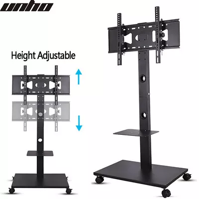 32 -70  Portable TV Mobile Floor Stand Moving Cart Mount Height Adjustable 30KG • £56.95