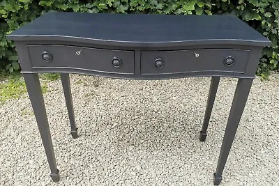 £595 • Buy Antique Edwardian Desk/ Console/dressing Table In Pitch Black Farrow & Ball