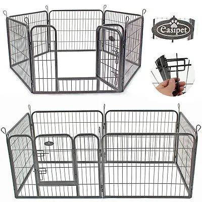 £74.99 • Buy Pet Play Run Cage Dog Puppy Pen Rabbit Guinea Pig Black Metal Enclosure Easipet