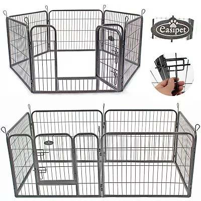 £51.99 • Buy Pet Play Run Cage Dog Puppy Pen Rabbit Guinea Pig Black Metal Enclosure Easipet