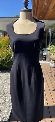 Vintage Mary McFadden Collection Black Sheath Dress Size 4 Sleeveless • $25