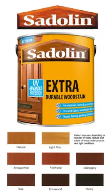 Sadolin Extra Durable Woodstain Exterior Softwood Hardwood Wood Stain 1L Colours • £22.69