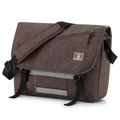  Messenger Bag 15.6 Inch Water-resistant Messenger Laptop Bag For Men Coffee • $43.23