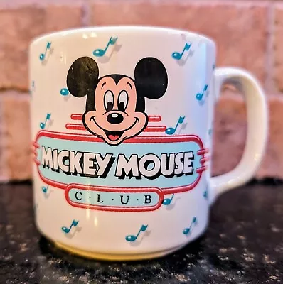 Vintage Mickey Mouse Club Coffee Mug Musical Notes Disney 3.5  Tall • $5