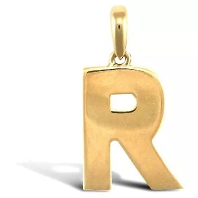 Initial R 9ct Gold Pendant Solid Gold Letter Initial 9ct Yellow Gold • £59.99