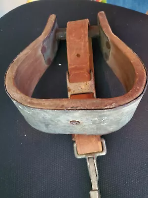 Vintage Antique Single Wooden/Metal Saddle Stirrup - W/Straps Horse Ranch • $34.99