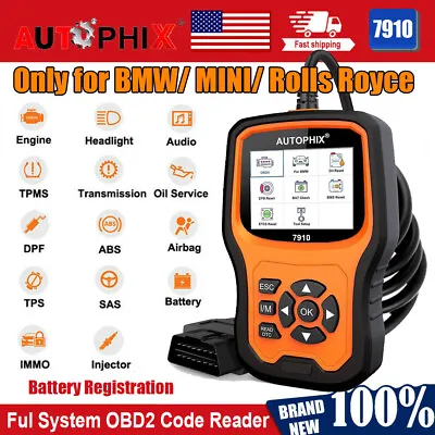 Autophix 7910 For BMW Full Systems ABS SRS EPB TPMS CBS OBD2 Diagnostic Scanner • $89