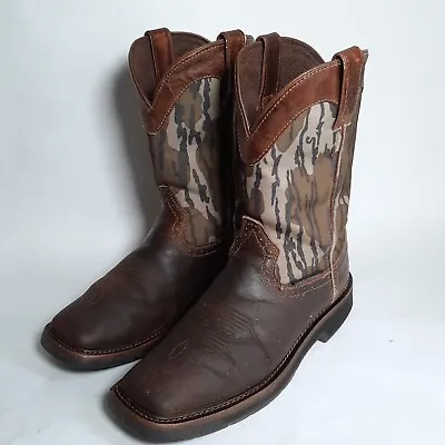 Justin Trekker Mens 8D Mossy Oak Camo Waterproof Square Toe Cowboy Boots • $37.95