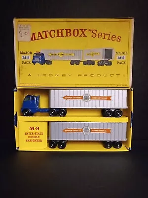 Matchbox M9-A Interstate Double Freighter  COOPER JARRETT  1962 Crisp Orig D Box • $300