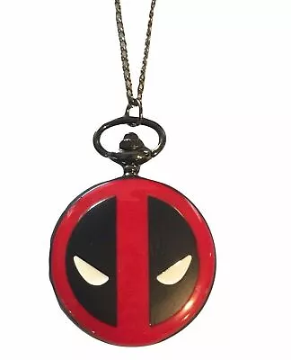 Deadpool Face Logo Silvertone Finish Pendant Watch • $18.67