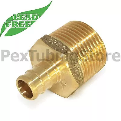 (25) 3/8  PEX X 1/2  Male NPT Threaded Adapter - Brass Crimp Fittings LEAD-FREE • $51.80