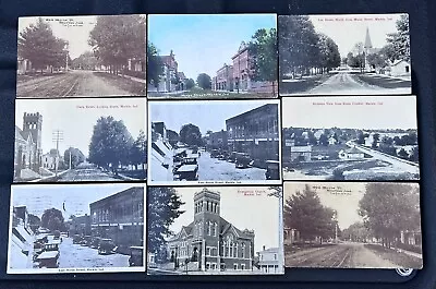 Lot Of 9 Antique Early 1900s MARKLE INDIANA Postcards Street Scenes Etc • $44.95