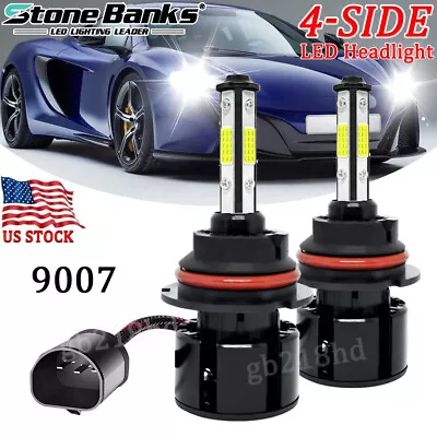 4-Side 9007 LED Headlight Bulbs Kit HB5 High Low Dual Beam 6500K Super White 2PC • $11.99