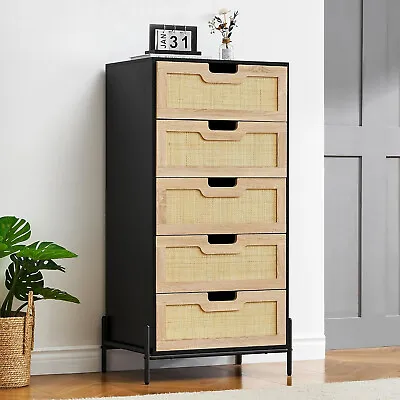 Chest Of 5 Drawers Dresser For Bedroom Tall Nightstand Storage Wood Top Cabinet • $169.99